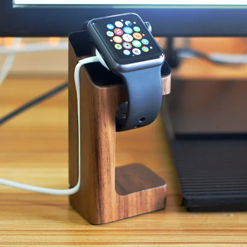 Smartwatch Watch Accessories - Soporte de madera para cargador de
