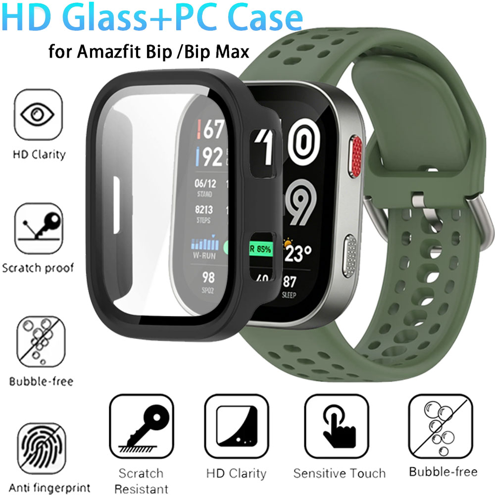 Amazfit Smartwatch Accessories - Funda de vidrio HD + PC