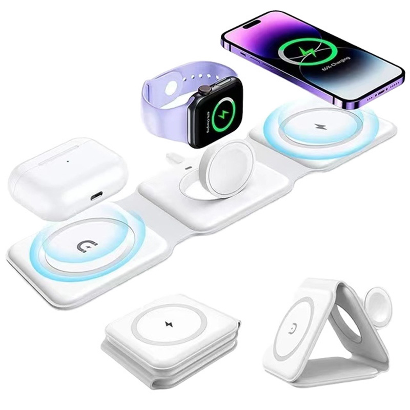 Wireless Charger Watch - Cargador inalámbrico plegable magnético 3 en