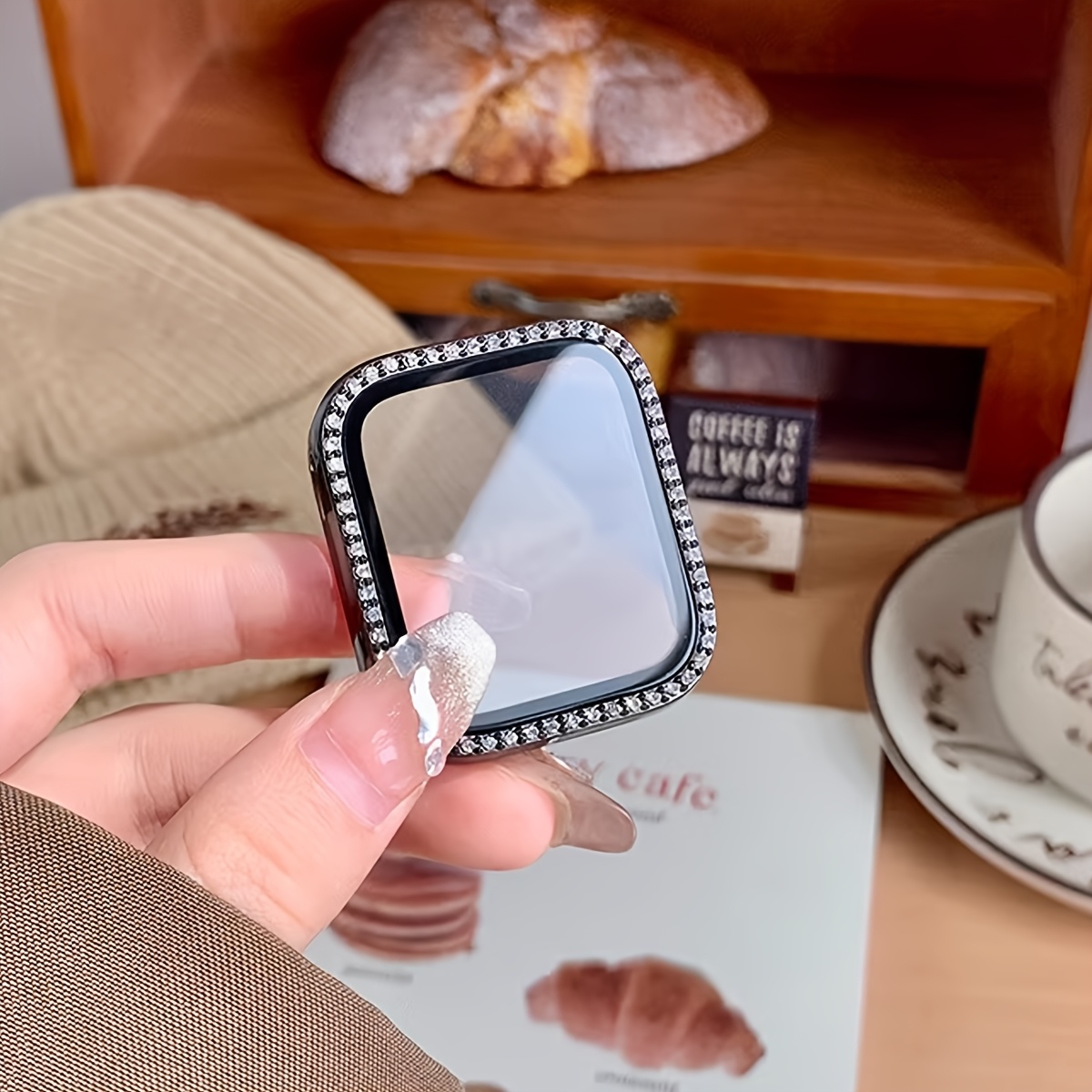 Funda de cristal + diamante pa - Smartwatch Band Accessories reseña y precio