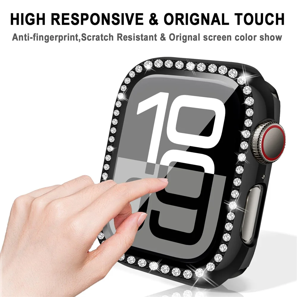 Funda de cristal + diamante pa - Smartwatch Band Accessories reseña y precio