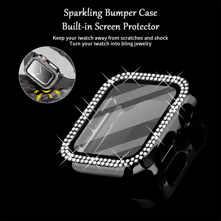 Cubierta de diamante para Appl - Smartwatch Band Accessories reseña y precio